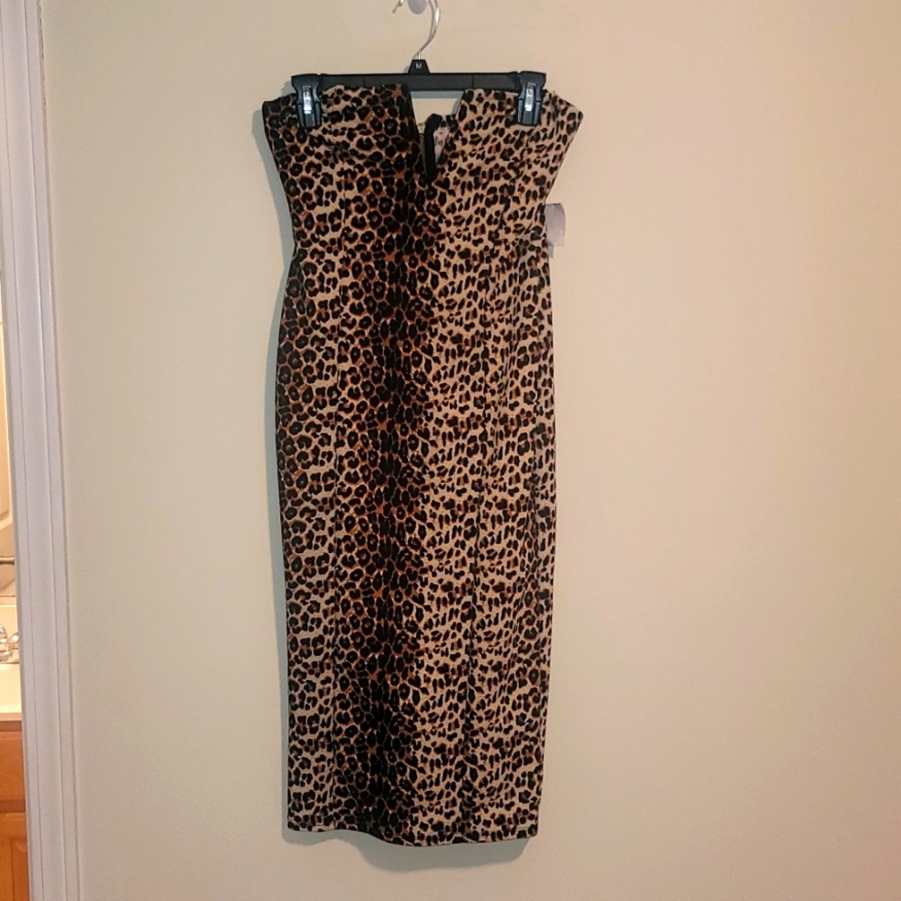 Halter style,cheetah print, medium size dress